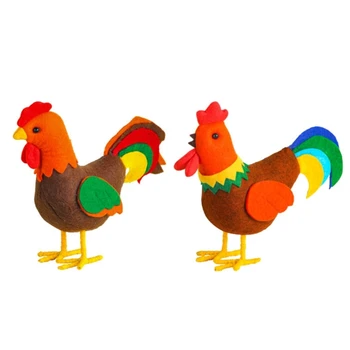 367A El Boyalı Tavuk Koleksiyon Cockerel Heykelcikler Dekoratif Figürler Güz Sezon Hasat Şükran Temalı Parti