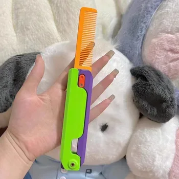 3D Baskı Yerçekimi Bıçak Yavru Küçük Turp Bıçağı Katlanır Shrink Tarak Pet Köpek Tarak Mini Model Kolye İtme Kartı Dekompresyon Oyuncak
