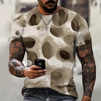 3D Desen T-shirt erkek ve kadın Yaz T-Shirt Moda Rahat kısa kollu tişört Büyük Boy Üstleri Harajuku Sokak Giyim