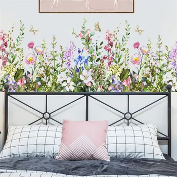 3D Çiçekler Bitki duvar çıkartmaları Süpürgelik PVC Süpürgelik Çocuk Yatak Odası Oturma Odası Mutfak Kreş Balkon Çıkartmaları Ev Dekorasyon
