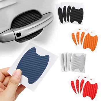 4 adet Araba Kapı Sticker Karbon Fiber Styling Çizikler Kapak Golf 7.5 R Kia Ceed Lf Sonata Hilux Revo Scirocco Aksesuarları