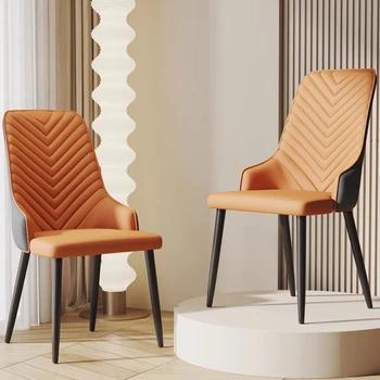 4 adet Modern yemek sandalyeleri Lüks Oturma Odası Moda PU Deri İskandinav yemek sandalyeleri Yemek Odası Şezlong Ev Mobilyaları