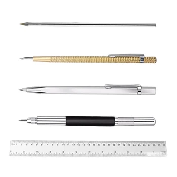 5 Adet 4 Tipi Elmas Metal Gravür Kalem Tungsten Karbür Ucu Stylus Kalem İçin Kullanılan Cam Seramik Ahşap Oyma Çizme El Aletleri