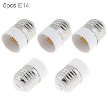 5 adet E27 to E14 LED ampul Baz adaptörü evrensel ışık dönüştürücü Lamba Soketi Tutucu Bakır halka ile