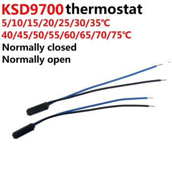 5 ADET KSD9700 sabit Sıcaklık Anahtarı 5A / 250V Normalde Kapalı / Açık Termostat 45 50 55 60-100 Derece Bimetal Disk Termal