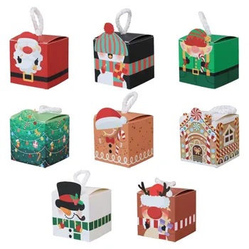5 adet noel hediyesi Kutuları Çikolata Şeker kurabiye ambalajı kutusu Kağıt Torba Noel Partisi Süslemeleri Ev İçin Navidad Yeni Yıl