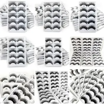 5 pairs 3D Vizon Kirpik Doğal Yanlış Eyelashes Kalın Lashes El Yapımı Yumuşak kirpik makyajı Kirpik Uzatma Cilios H13 G806