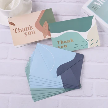 50 adet / grup Mavi Yeşil Zarf Yüksek dereceli Küçük İşletme Malzemeleri Davetiyeleri Kartpostallar Hediye Kutusu Kağıt Mesaj Düğün Zarfları