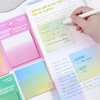 50 Adet Şeffaf Yapışkan Notlar Temizle Kendinden Yapışkan Notlar Su Geçirmez Saydam Renk Not Defteri Ofis Okul Malzemeleri İçin
