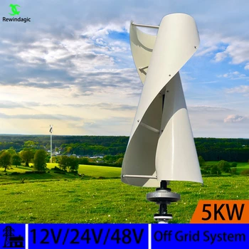 5000W 24V 48V Serbest Enerji kapalı ızgara Sistemi Yatay Ev Rüzgar Türbinleri Rüzgar Jeneratörü Güç Windmil MPPT Denetleyicisi İle