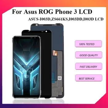 6.59 inç Asus ROG Telefon 3 ZS661KS, I003D, I003DD dokunmatik LCD ekran Paneli Sayısallaştırıcı Meclisi Değiştirme ROG telefon 3 lcd