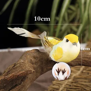 6 adet 3.9 inç Yapay Kuşlar Modeli Sahte Köpük Hayvan Simülasyon Tüy Kuşlar Modelleri DIY Düğün Ev Bahçe Süs Dekorasyon
