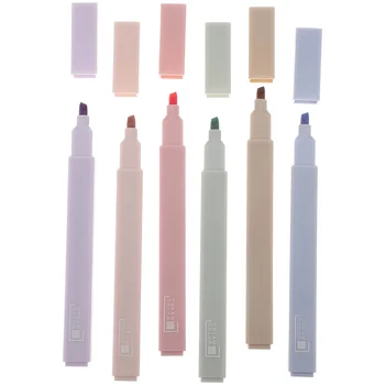 6 Adet İpucu Floresan Öğrenci Pastel Renkler Vurgulayıcı Fırça Fırça Çizim Kalemleri Okul Malzemeleri Floresan İşaretleyici İşaretleyiciler