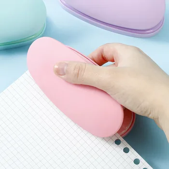 6 cm 2 Delik delgeç Sevimli Kağıt Kesici Macaron Taşınabilir Yuvarlak Delik Zımba Kawaii Kırtasiye Ofis Okul Ciltleme Malzemeleri