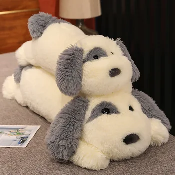 65/100cm Kawaii Sevimli Kabarık Saç Beyaz Köpek Peluş Yumuşak Köpek peluş oyuncak Dolması Gerçekçi Hayvanlar Çocuklar Yatıştırmak Uyku Peluche