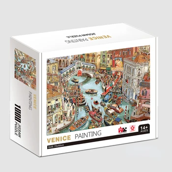 70 * 50cm Yetişkin Bulmaca 1000 Adet Kağıt Yapboz Bulmacalar Venedik Ünlü Resim Serisi Öğrenme Eğitim Zanaat Oyuncaklar Hediyeler