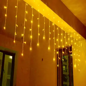 96 LED Su Geçirmez Icicle Perde Dize İşıklar Noel Düğün Parti Tatil Dekorasyon Arka Plan Lambası ev dekor