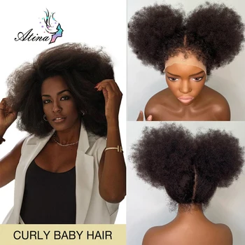 Afro Kinky Kıvırcık Tam Dantel peruk insan saçı Kıvırcık Kenarları HD Şeffaf 360 sırma ön peruk Kadınlar İçin Brezilyalı Doğal Saç Çizgisi