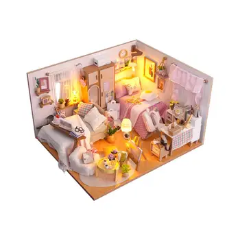 Ahşap Minyatür Dollhouse Kitleri Bebek Evi Modeli ile Erkek Kız için Mobilya