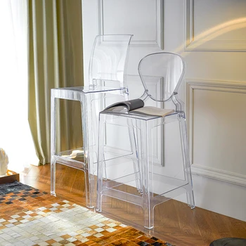 Akrilik Masa Ofis bar sandalyeleri İskandinav Şeffaf Bar Sandalyeleri Modern Makyaj Sanatçısı Sayacı Mutfak Taburetes Mobilya YN50BC