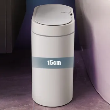 Akıllı Endüktif kül tablası Ev Tuvalet Çöp Sepeti Banyo Otomatik Dar Küçük Boşluk kapaklı Elektrikli Silindir