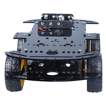 Akıllı Robot Montaj Araç Kiti DIY Kiti Dört Tekerlekten Çekiş Çift Alt Yapı Akrilik Taban Araba Öğrenme Programmingkit