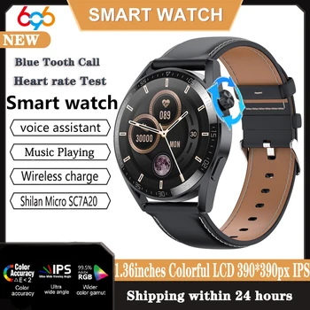 Akıllı saat Erkekler Kadınlar bluetooth Çağrı Smartwatch 390*390PX 1.36 ' IPS Ekran Çoklu Spor Modu Kalp Hızı Sağlık Hava Uzaktan