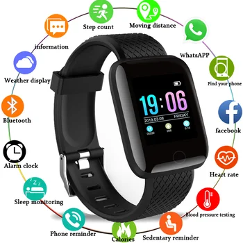 Akıllı saat Erkekler Kadınlar Spor Su Geçirmez Smartwatch Android IOS İçin Akıllı Saat Sağlık nabız monitörü Mesaj Çağrı Hatırlatma