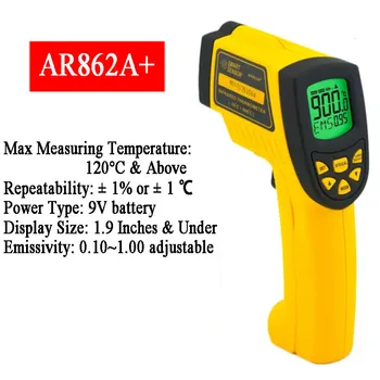 Akıllı SENSÖR AR862A + temassız Dijital IR Kızılötesi Termometre Test Cihazı Sıcaklık-50~900C (-58~1652F)