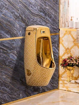Altın pisuar entegre indüksiyon pisuar duvara monte galvanik yerel altın tuvalet seramik pisuar pisuar pisuar