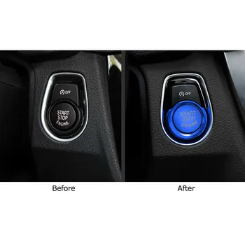 Alüminyum Düğme Trim Ateşleme Aksesuarları Motor BMW İçin Anahtarsız Push Start W / Çevreleyen Halka Pratik Dayanıklı