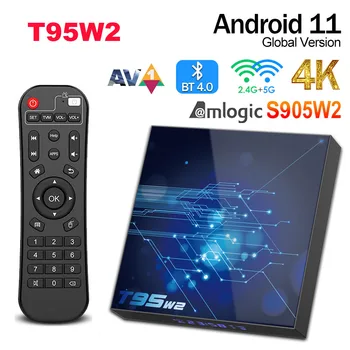 Amlogic S905W2 T95W2 Android 11 TV Kutusu 16GB 32GB 64GB TV KUTUSU 2.4 G 5G Çift Wifi 4K Medya Oynatıcı T95 W2 Set Üstü Kutusu