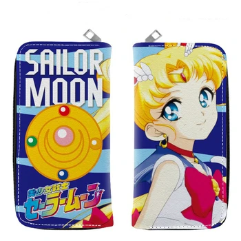 Anime Karikatür Sailor Moon Tasarımcı PU Deri uzun cüzdan Y2K Kadın Japon Debriyaj Moda Bayanlar Telefonu Çanta Fermuar bozuk para cüzdanı