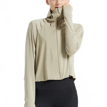 Antibom Buz İpek Güneş Koruyucu Giysiler kadın Şal Kısa UV Koruma Nefes Yaz Hafif Cilt Giyim Yoga Ceket