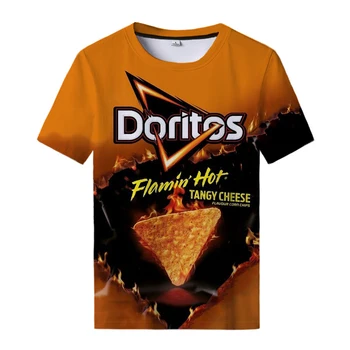 Aperatif Patates Cipsi 3D T Shirt 2021 Yeni Erkek Komik Karikatür T-shirt Rahat Serin Streetwear Tshirt Çift Üst Tee Erkek Büyük Boy