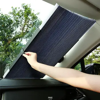 Araba Geri Çekilebilir Perde Temas Alanı Vantuz Zahmetsiz Araba Güneş Koruma Geri Çekilebilir Perdeler Pencereler için Ekstra Ön