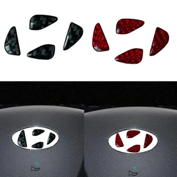 Araba İç direksiyon Logo Karbon Fiber dekorasyon çıkartması Çıkartması Oto İç Aksesuarları Hyundai i10 i20 i30 Tucson