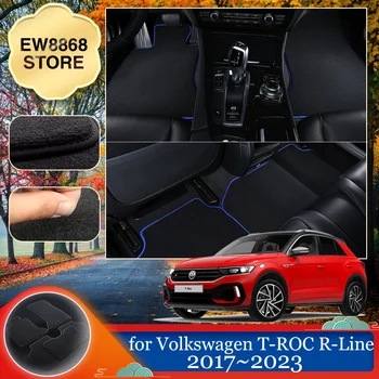 Araba Kat Mat Volkswagen VW T-ROC R Hattı 2017~2023 2018 2019 Astar Otomobil Parçaları ayak koruyucu Halı Pedi Halı Özel Aksesuarlar