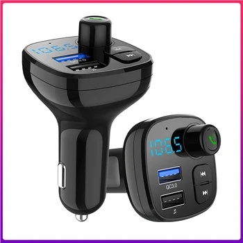 Araba MP3 Müzik Çalar Bluetooth 5.0 Alıcı FM Verici Radyo Adaptörü Çift USB QC3. 0 Şarj U Disk / TF Kart Kayıpsız Müzik