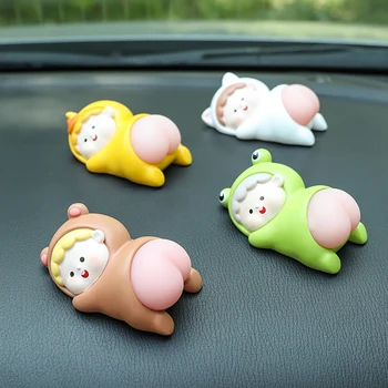 Araba Süsler Q Pop Osuruk Beyefendi Sevimli çizgi film bebeği oyuncak araba Masaüstü Dekoratif Malzemeleri Hediye Süsler Araba İç