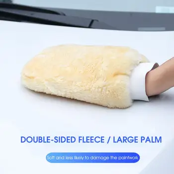 Araba temizlik eldiveni Çift taraflı Polar Büyük Palmiye Su Emme Tüy Bırakmayan Araba Temizleme Fleeced Yıkama Eldivenleri Otomobil için