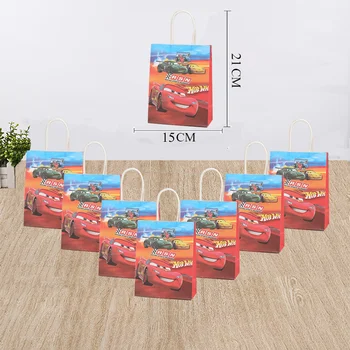 Arabalar Kraft Kağıt Torbalar 6 adet Kağıt hediye kulplu çantalar Düğün Parti Favor Çanta Alışveriş Perakende Mal Çanta Çuval Toplu