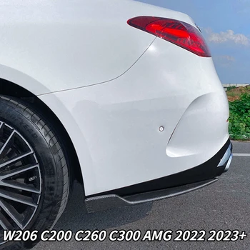 Arka Tampon Yan Difüzör Splitter Canard Spoiler Gövde Kiti Mercedes Benz C Sınıfı için W206 C200 C260 C300 AMG 2022-2023+