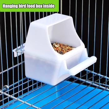 Asılı Kuş Besleyiciler plastik yemek kabı Muhabbet Kuşu yiyecek kutusu Kuş Kafesi Aksesuarları Besleme Malzemeleri içme çeşmesi