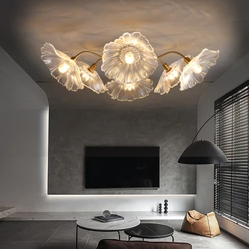 Avize yatak odası oturma odası yatak odası yemek mutfak çalışma tavan lambası Modern İskandinav tarzı Altın sanat cam tavan ışıkları