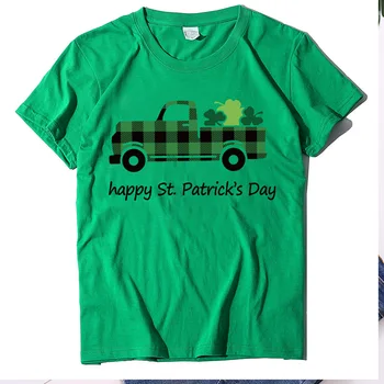 Aziz patrick Günü T Shirt Erkekler Kadınlar için Harajuku Estetik T Shirt Yonca Baskı kısa kollu tişört İrlandalı erkek Yeşil Üst 3XL