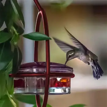 Açık Hummingbird Besleyici Bahçe Asılı Kuş Besleyiciler Yaratıcı Metal Hummingbird Besleyici İçin Kanca İle Patio Yard Ağacı Pencere