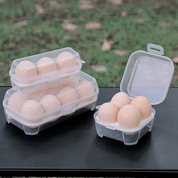 Açık Yumurta Kutusu Kamp Piknik Taşınabilir Yumurta saklama kutusu 3/4/8 İzgaralar Yumurta Karton Anti-Basınç Plastik Şeffaf Yumurta Kutusu Kasa