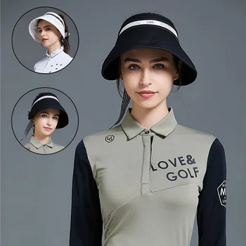 Aşk Golf Kadınlar Katlanabilir Güneş Koruma Golf Şapka Bayanlar Büyük Ağız Boş Üst spor şapkaları Taşınabilir Uvproof Balıkçı Kapaklar