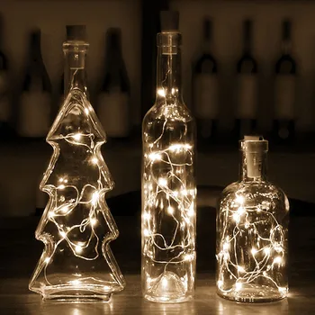 Bakır tel lambası Dizeleri 6 adet şişe tıpası Cam El Sanatları için LED Peri Lambaları Bahçe Düğün Noel Partisi Tatil Dekorasyon